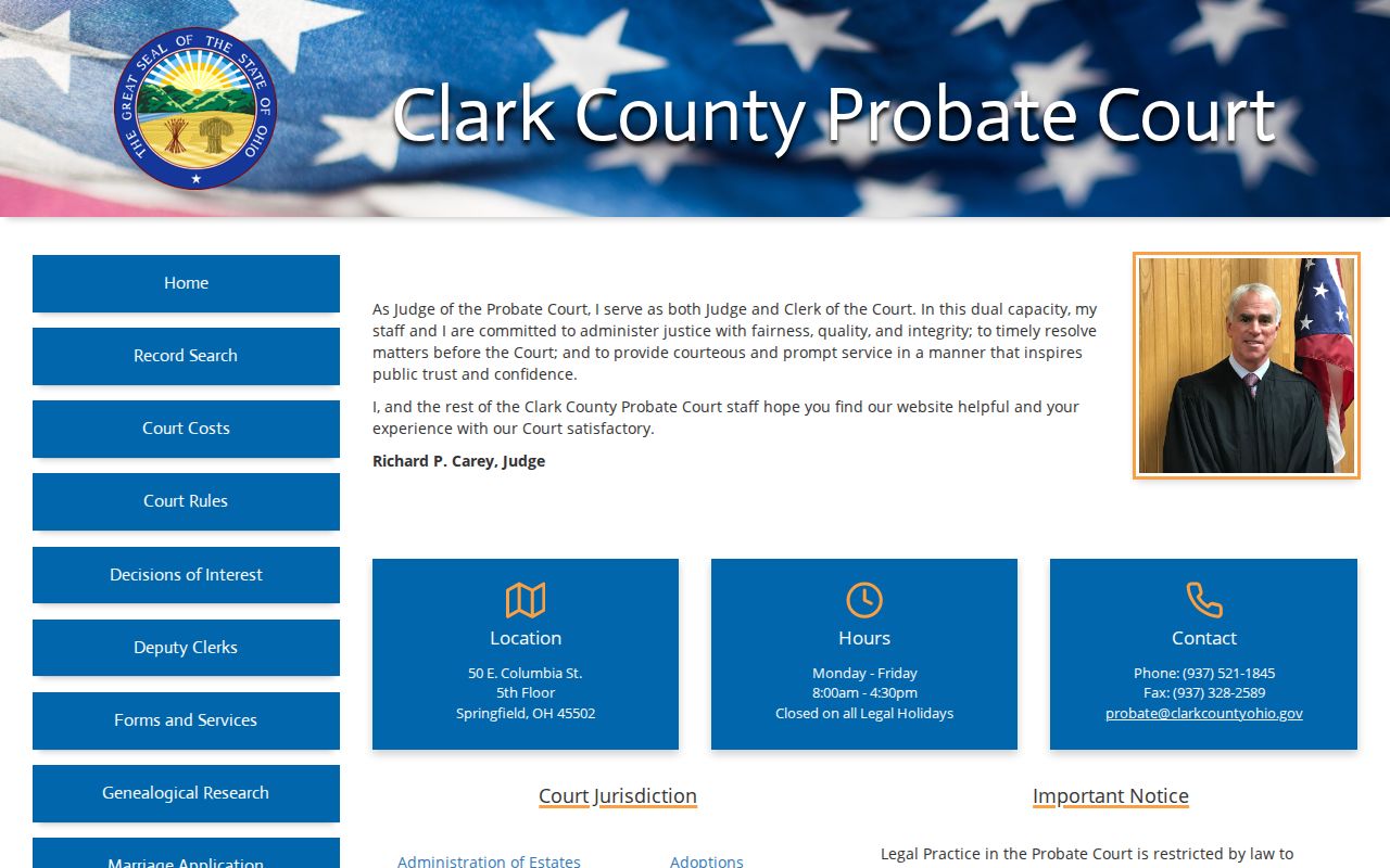 Clark County docket search Probate Court record route