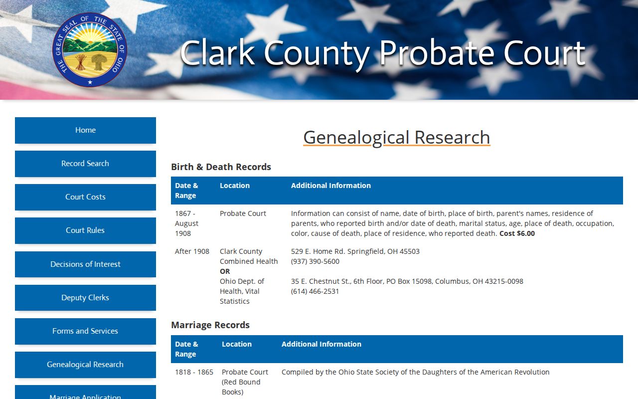 Clark County court records Probate historical records research