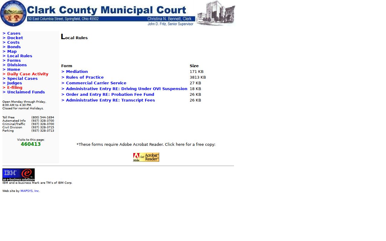 Clark County criminal docket Municipal Court local rules source