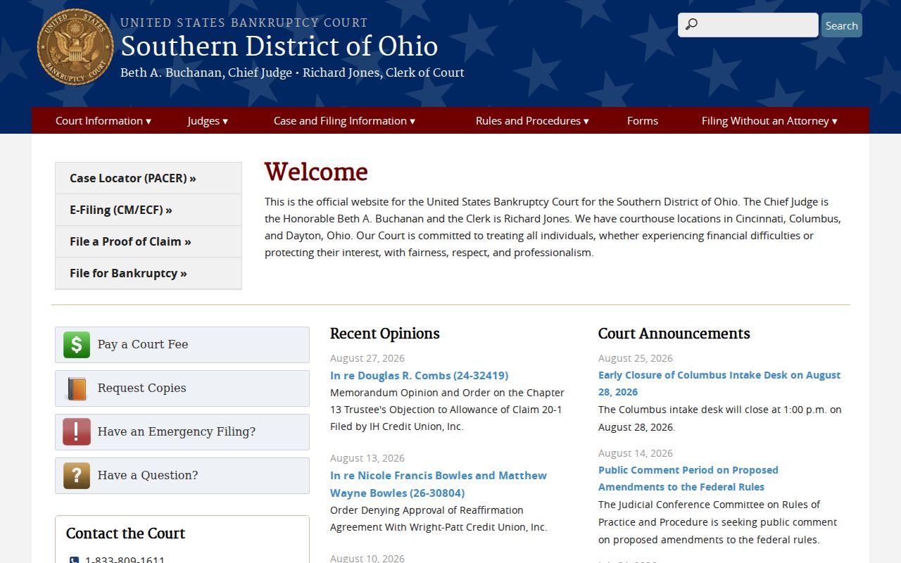 Clark County court docket Southern District bankruptcy court resource
