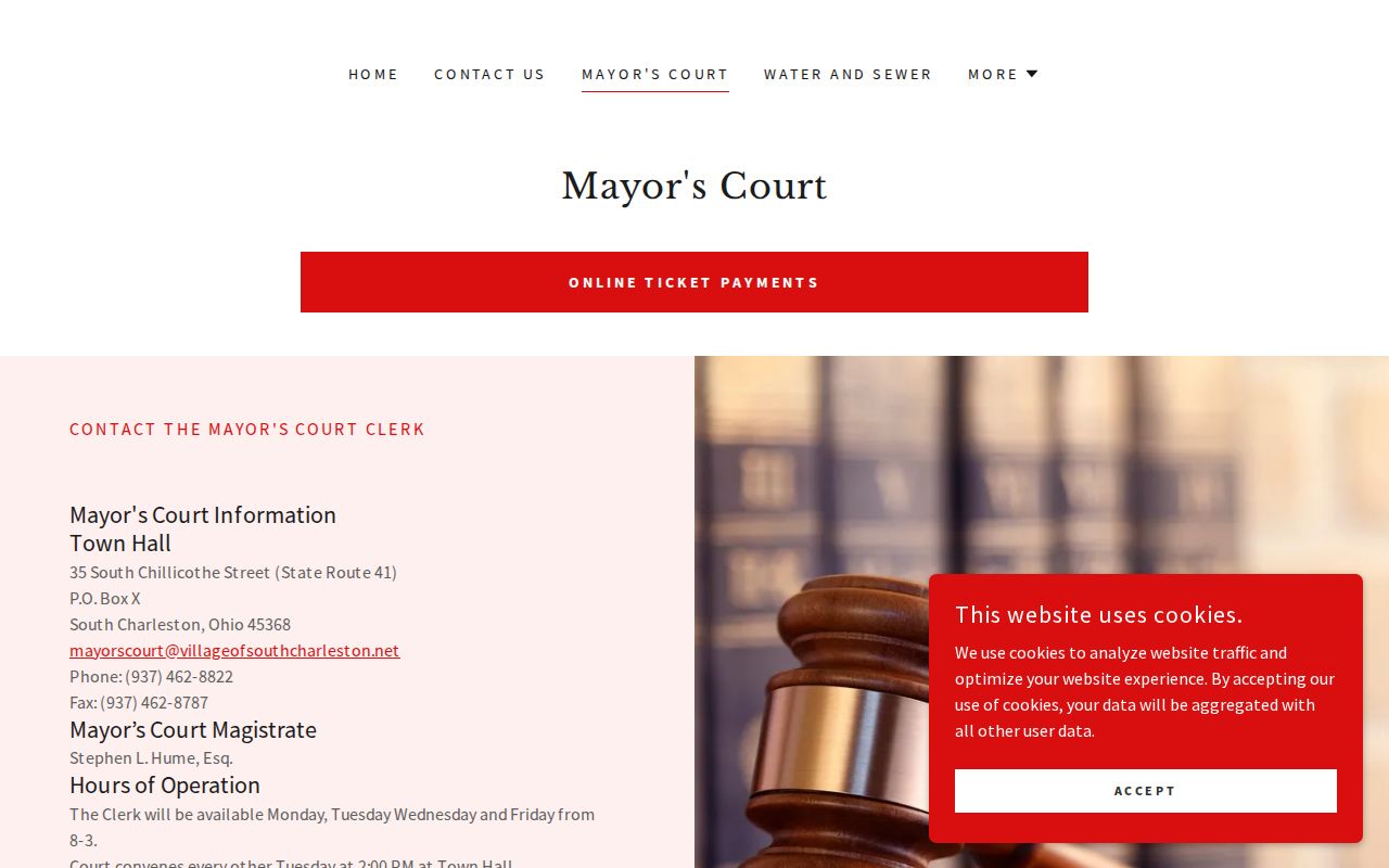 South Charleston court records source for Mayor’s Court procedure and schedule