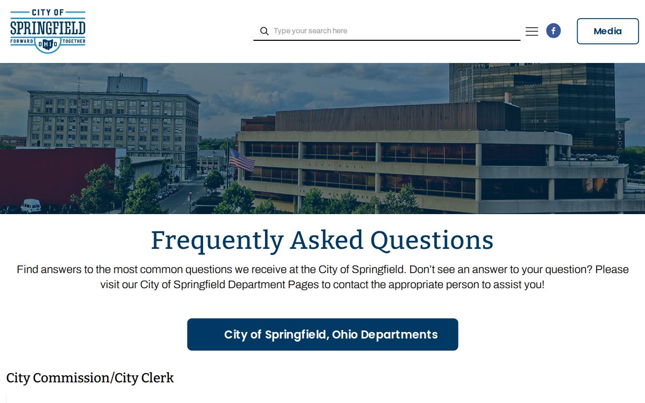 Springfield court records routing shown on the official city FAQ