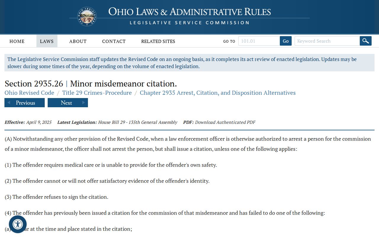 Clark County traffic court citation procedure statute
